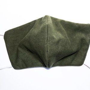 Homemade Olive Dark Green Cotton Face Mask Cover